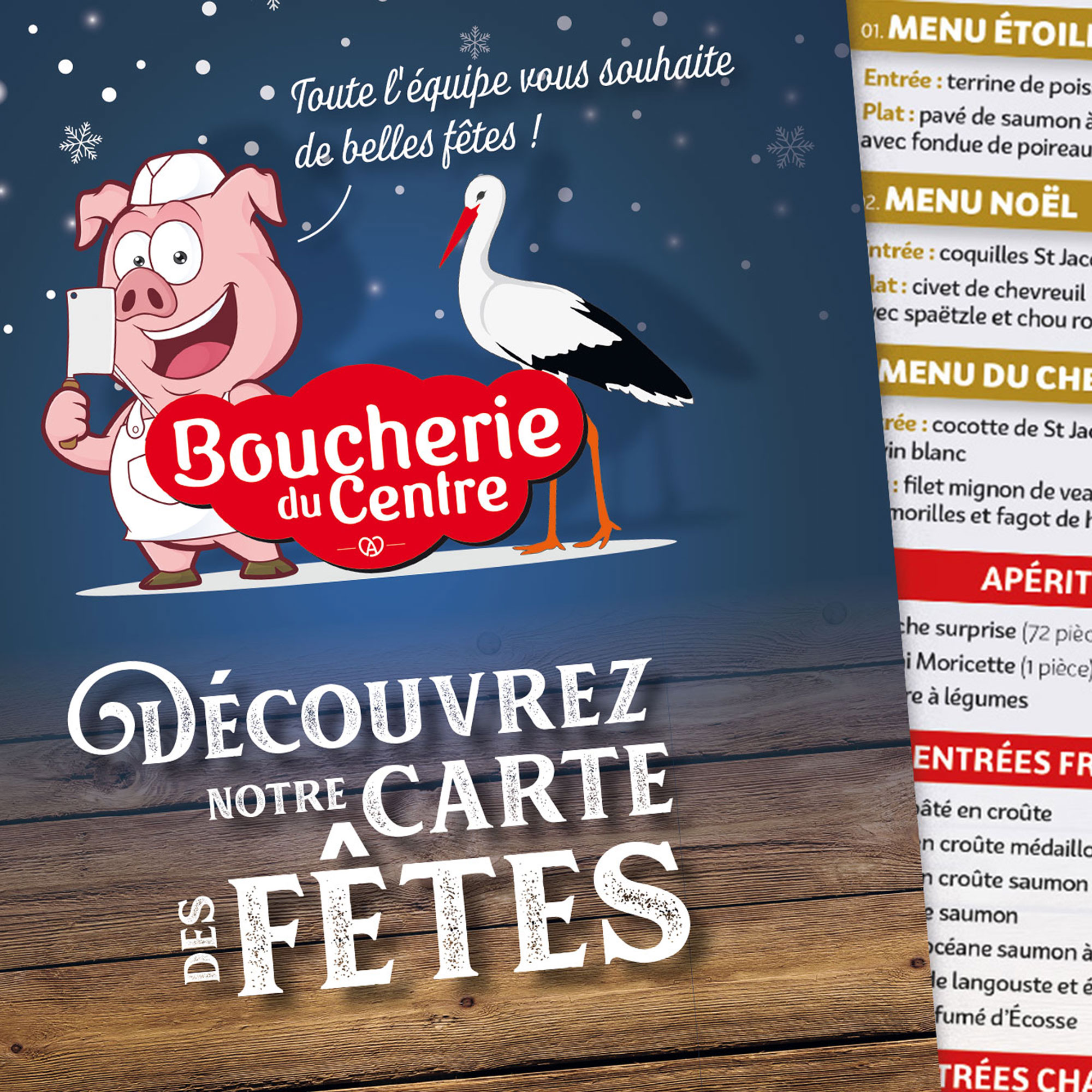 Dépliant menu Noël Boucherie du Centre