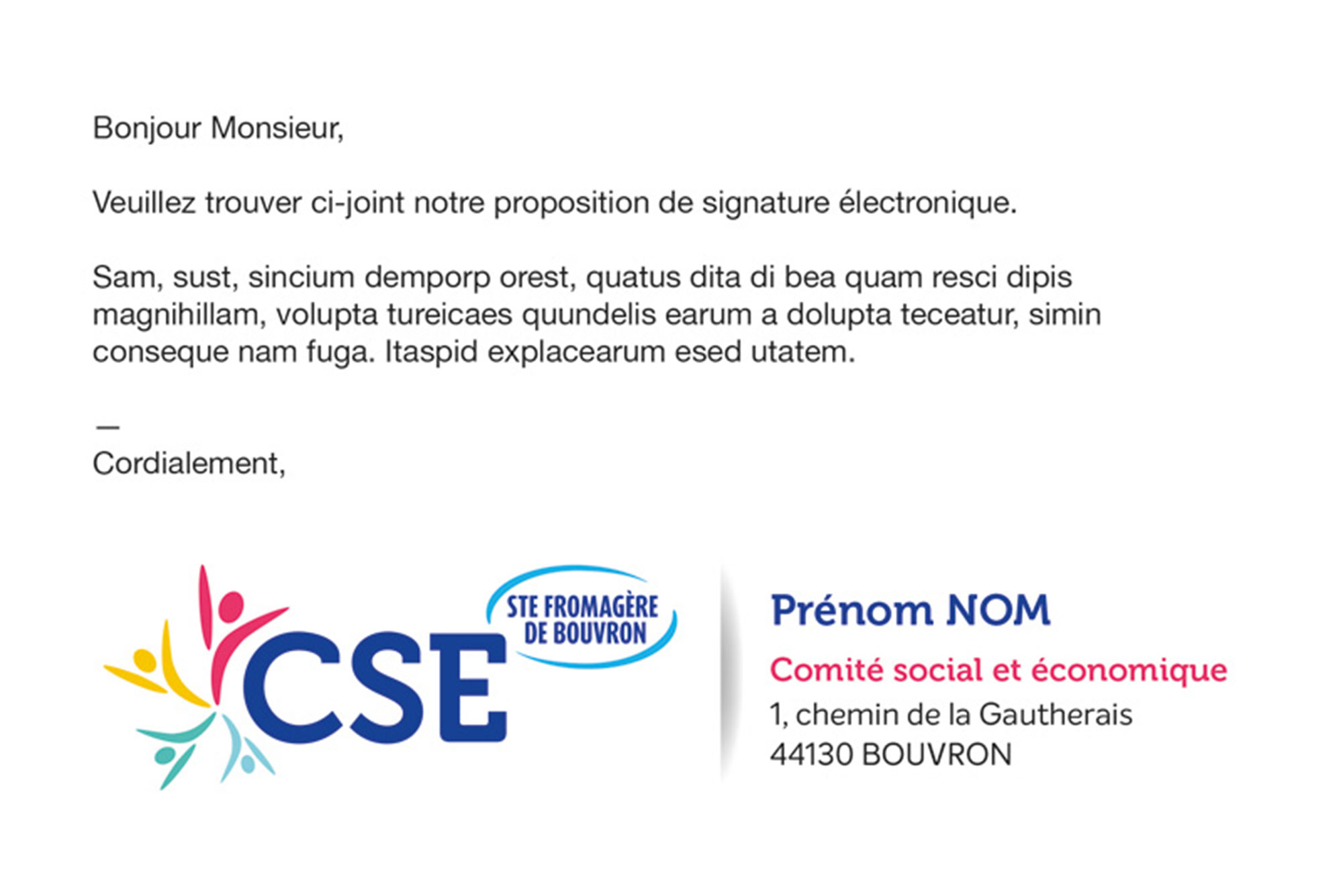 Signature mail CSE Société Fromagère de Bouvron